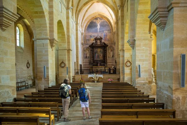 Auvergne-Rhône-Alpes - Loire - Le chemin de Compostelle de Cluny au Puy-en-Velay - Dans le Roannais, l'abbaye de La Bénisson-Dieu.014